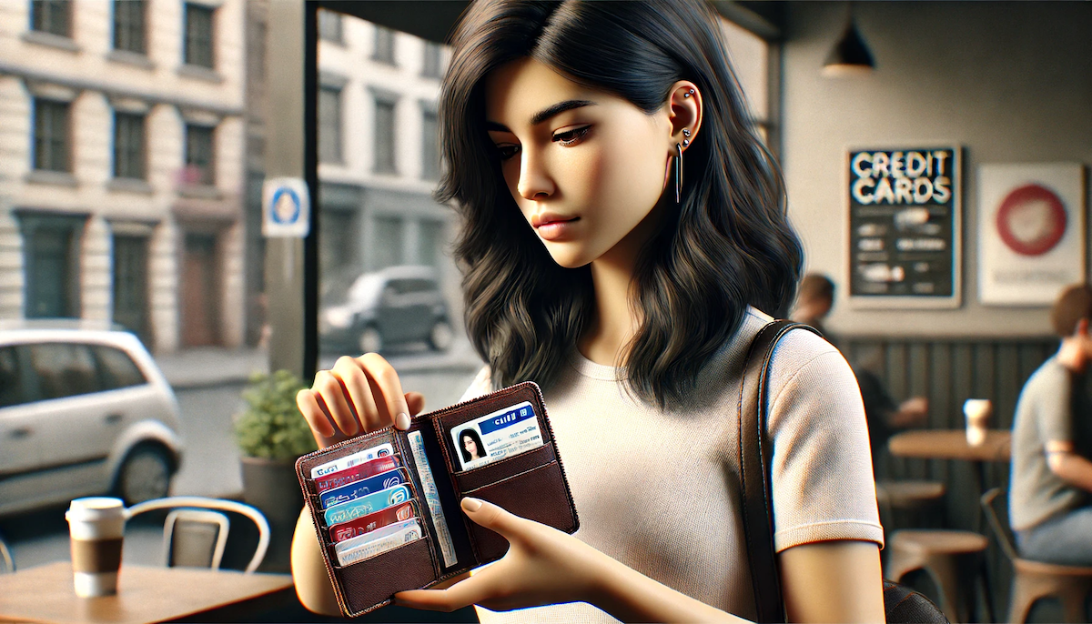 Young Woman Using a Wallet